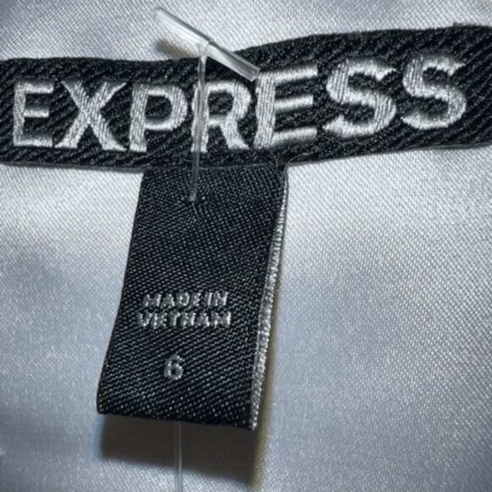 EXPRESS Textured Skater Dress Stripe Mini Quarter Zip Black‎ NWOT  Size 6 - Picture 7 of 7